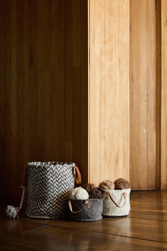Wool Basket︱Natural & Stone