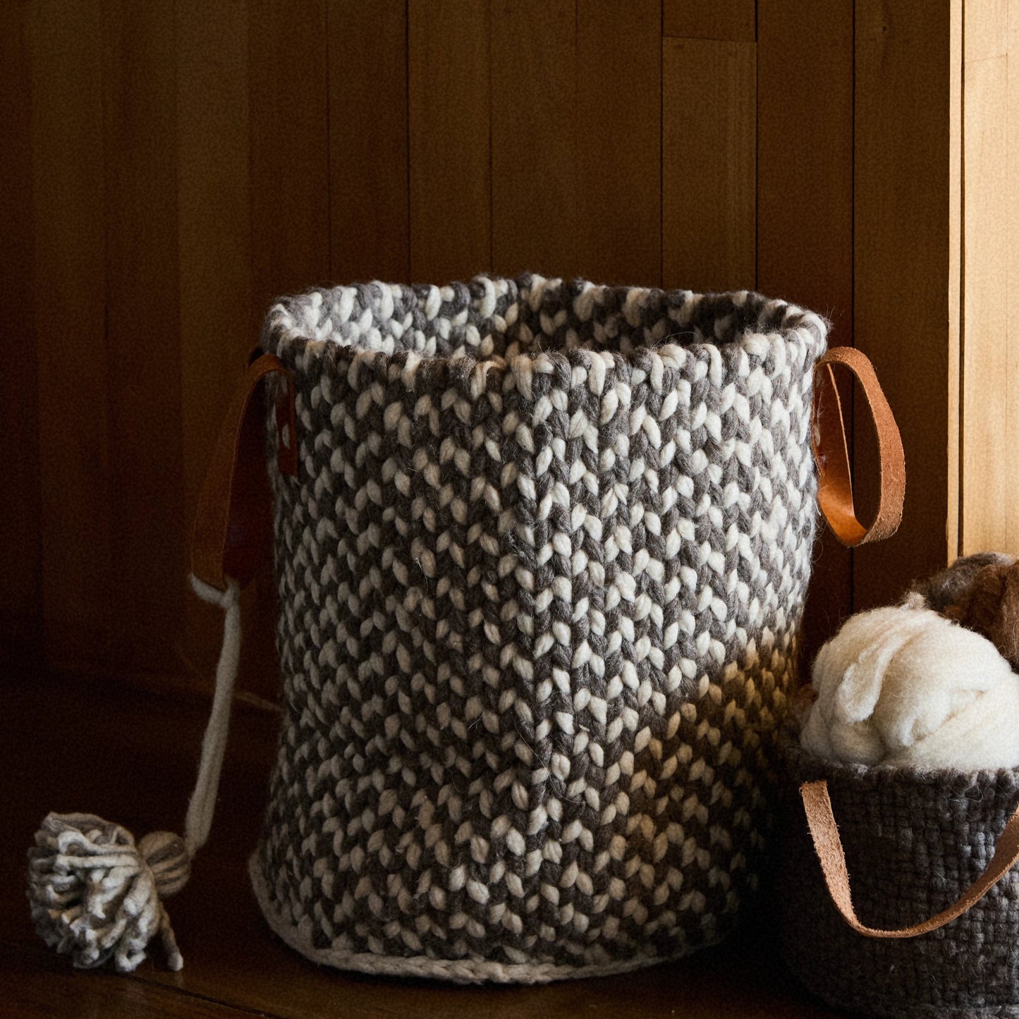 Wool Basket︱Natural & Stone